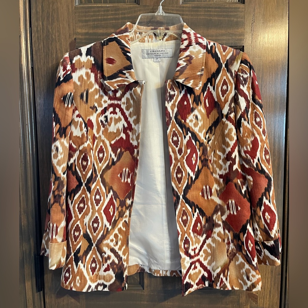 Tahari 3/4 Sleeve Open Front Blazer 4P